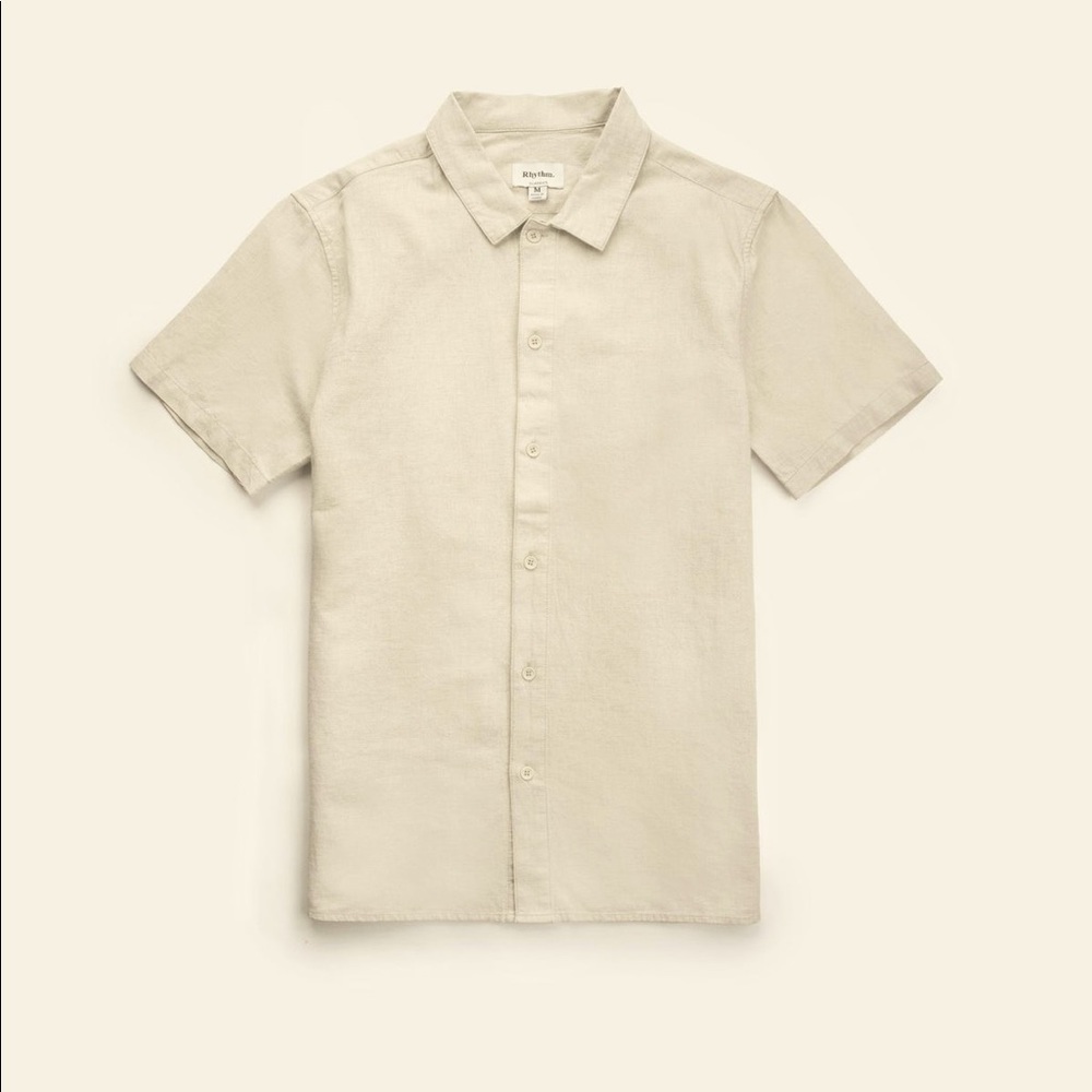 Rhythm Linen SS shirt, size large. Brand new, never worn, tags still attached.
